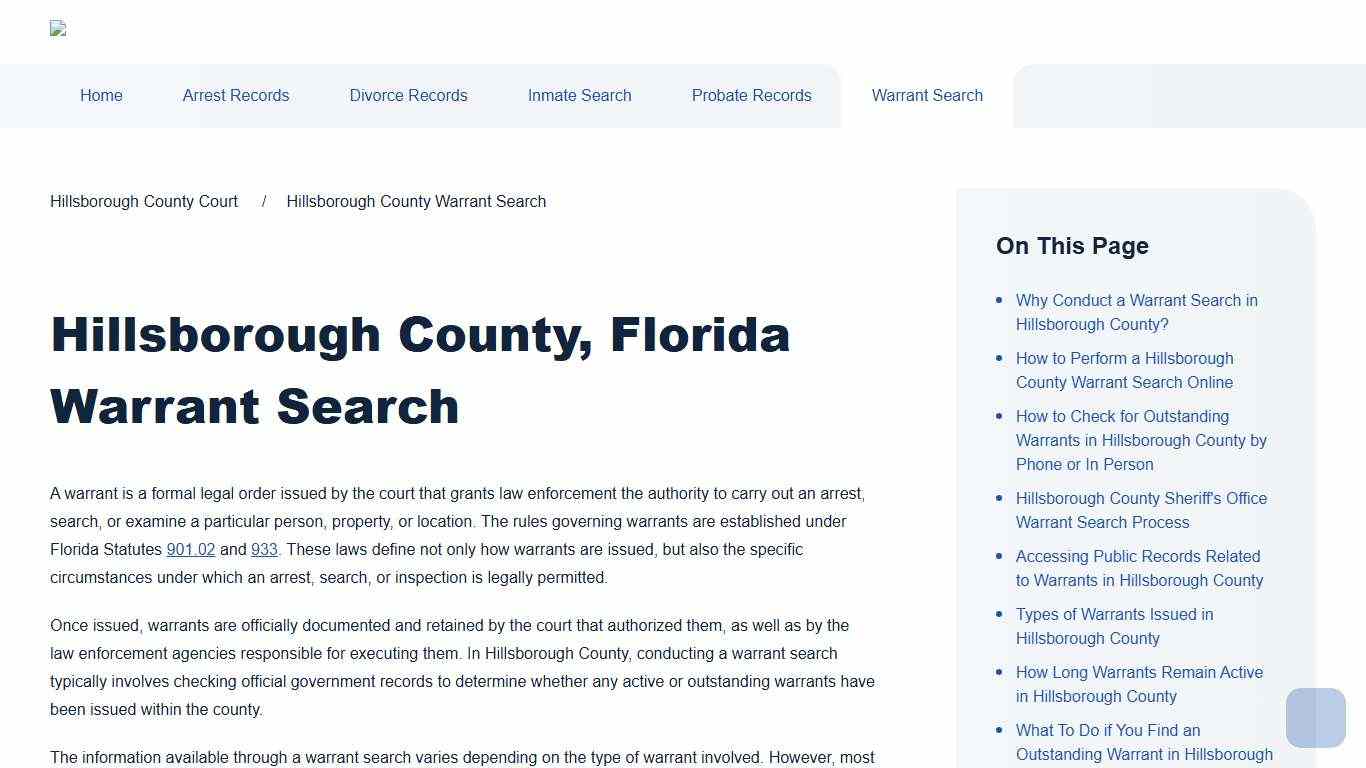 Hillsborough County Warrant Search Hillsborough County Court